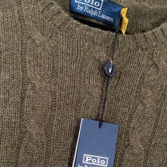 Polo by Ralph Lauren Cashmere Olive Crewneck Sweater - Picture 3 of 7